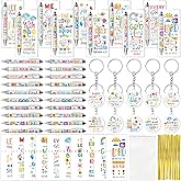 ANGOLIO Christian Inspirational Bible Verses Gifts - 230Pcs Easter Religious Inspirational Bookmarks Colorful Christian Pens Keychains Scripture Stationery Gift for Kids Sunday School Church Favor