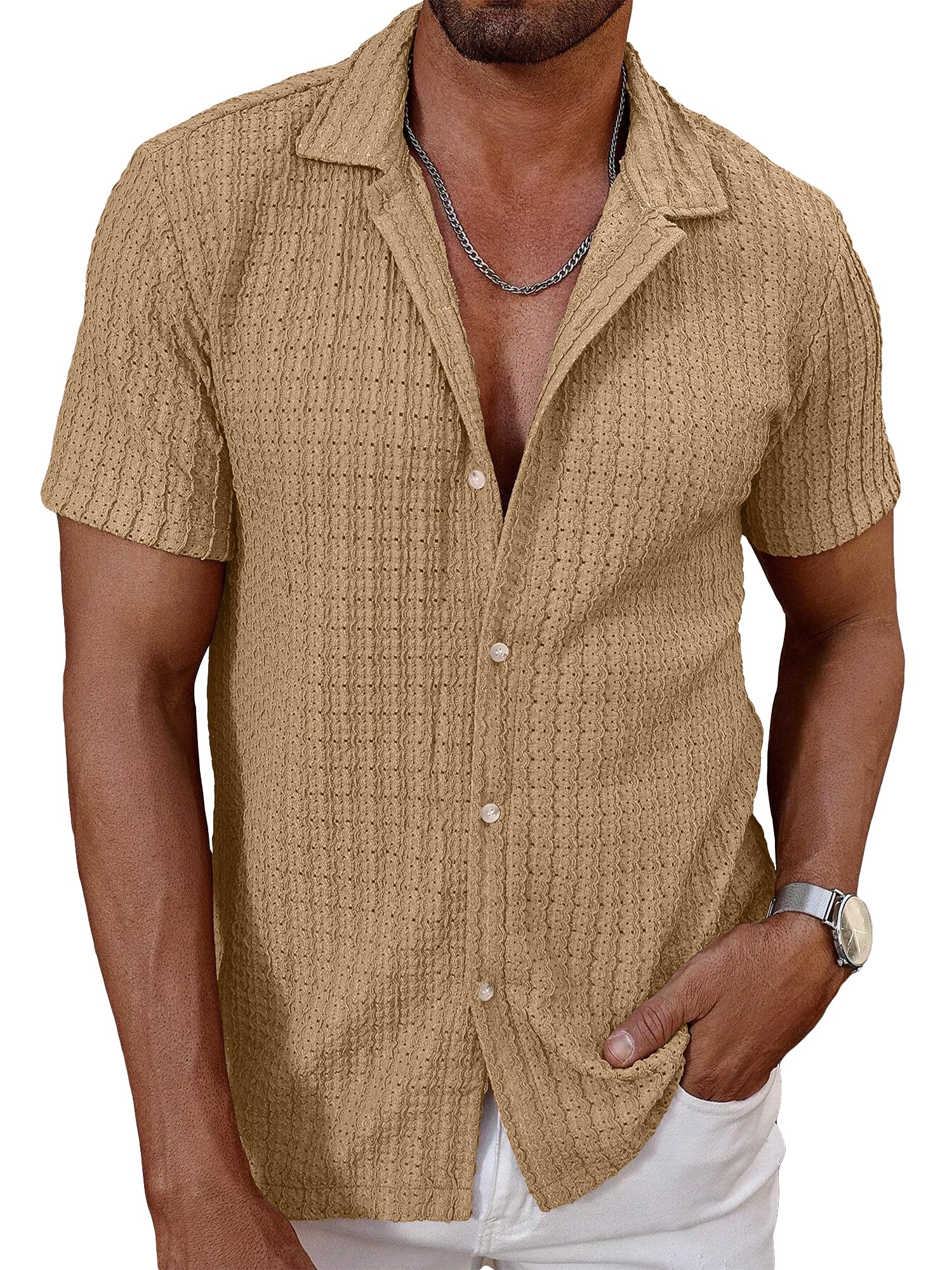 HOTake Men's Summer Beach Vacation Shirts Casual