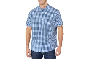 Arrow 1851 Men's Hamilton Poplins Short Sleeve Button Down Plaid Shirt