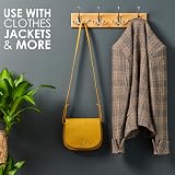 LARHN Wall-Mounted Coat Rack with 4 Matt-Nickel Triple Hooks 42 cm view 4