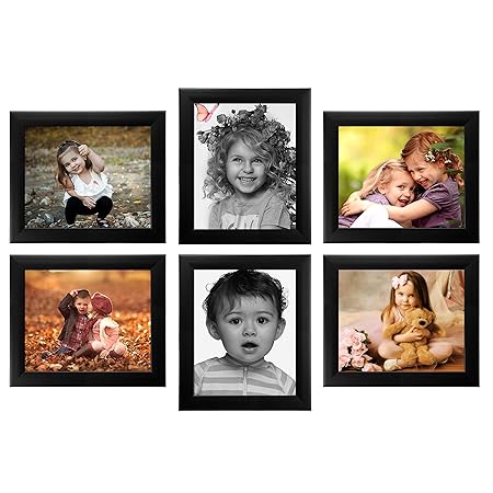 Ajanta Royal Classic Set of 6 Individual Photo Frames (6-8x10 Inch) : A-61A (Black)