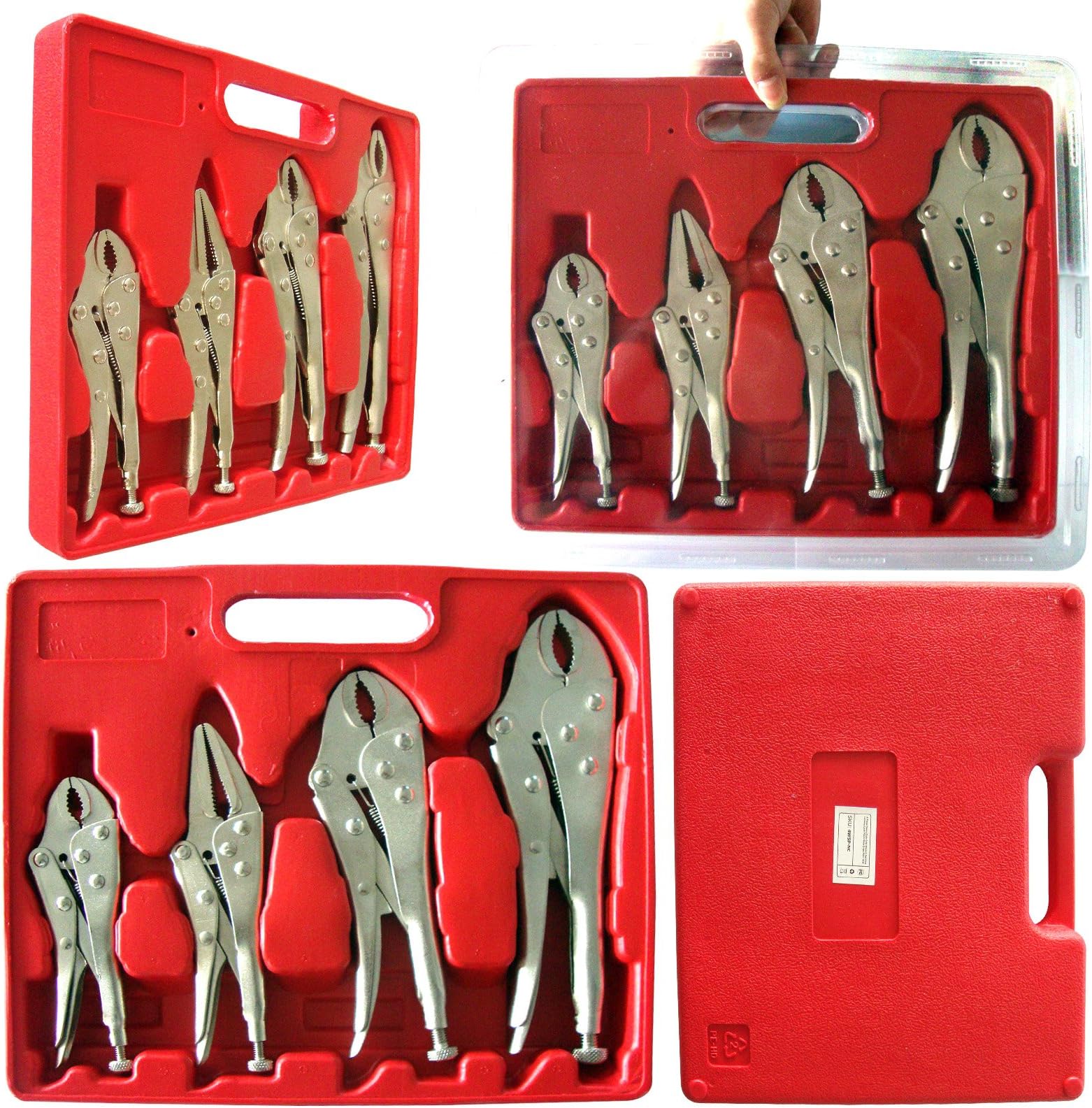 Safekom 4 x Heavy Duty Grip Wrench Plier Set Vice Locking Lock Pliers Mole Grips Tools 4pcs Tightening Clamping Twisting & Turning Tool - 1 Year Warranty Free & Fast UK Same Day Disptach UK Seller