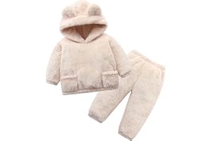 Hikido Fluffy Snug Pants Sets Outfit 1-5T Toddler Cute Fall Winter Pullover Clothes
