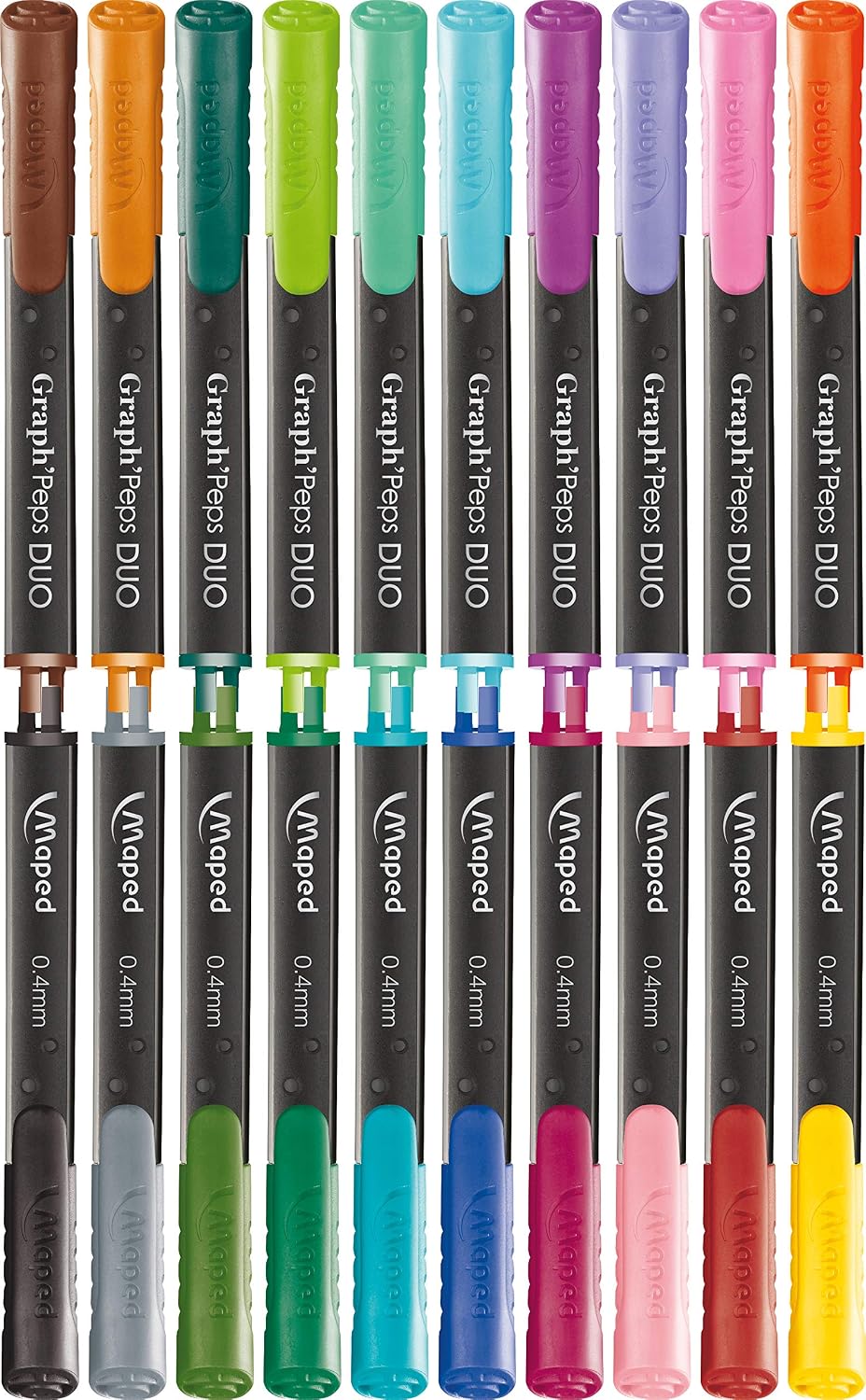 Maped Graph'Peps Duo Fineliner Pens (Pack of 10), Colourful, 10 count (Pack of 1) - Image 3