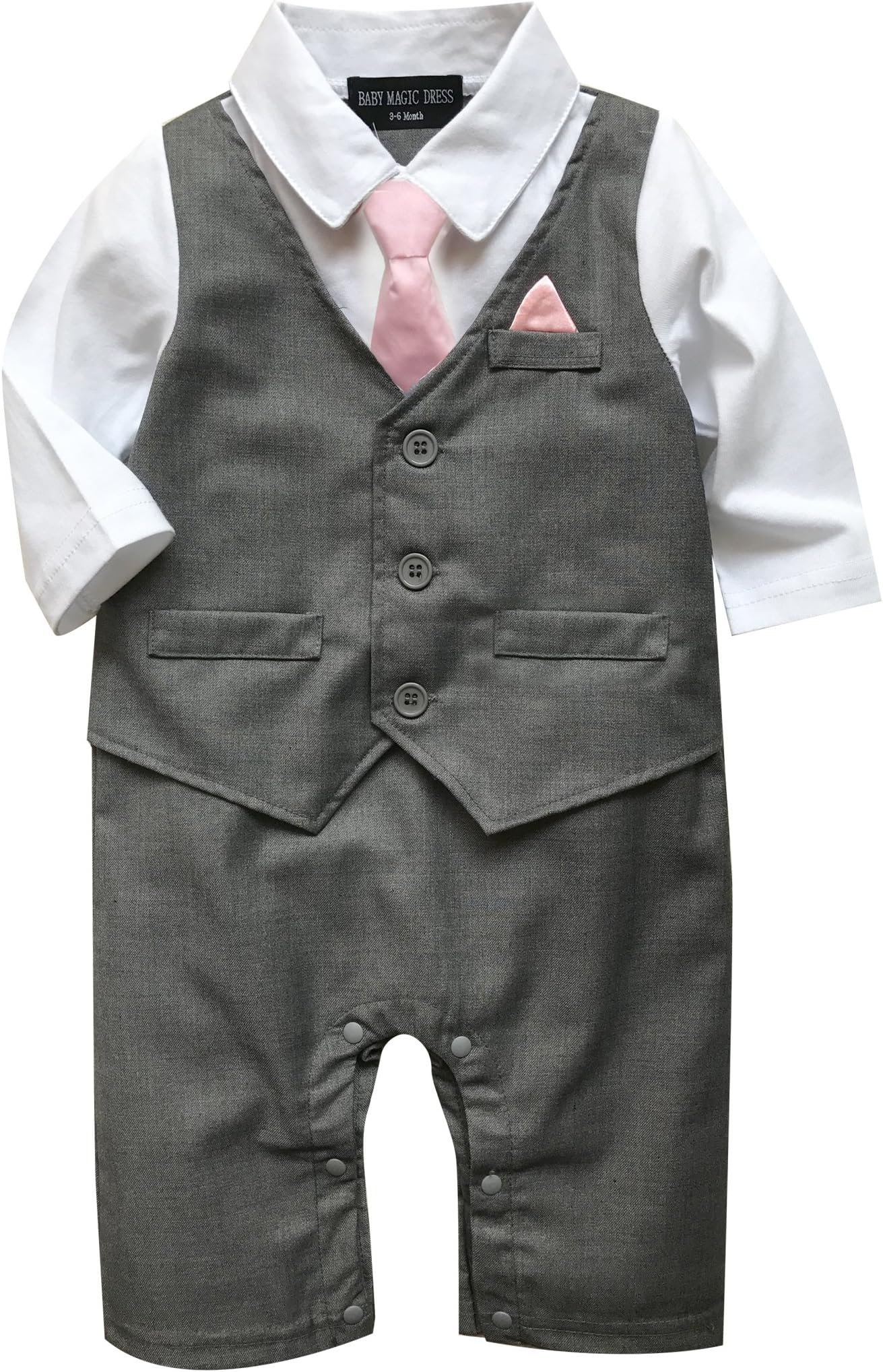 Baby Boy Wedding Tuxedo Waistcoat All in 1pc Design Outfit Suit