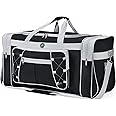 Travel Duffle Bags for Men 26" Black Weekender Over Night Carry On Bag, Lightweight Extra Large Oxford Duffel Gym Sturdy Luggage Water-proof foldable Holdall