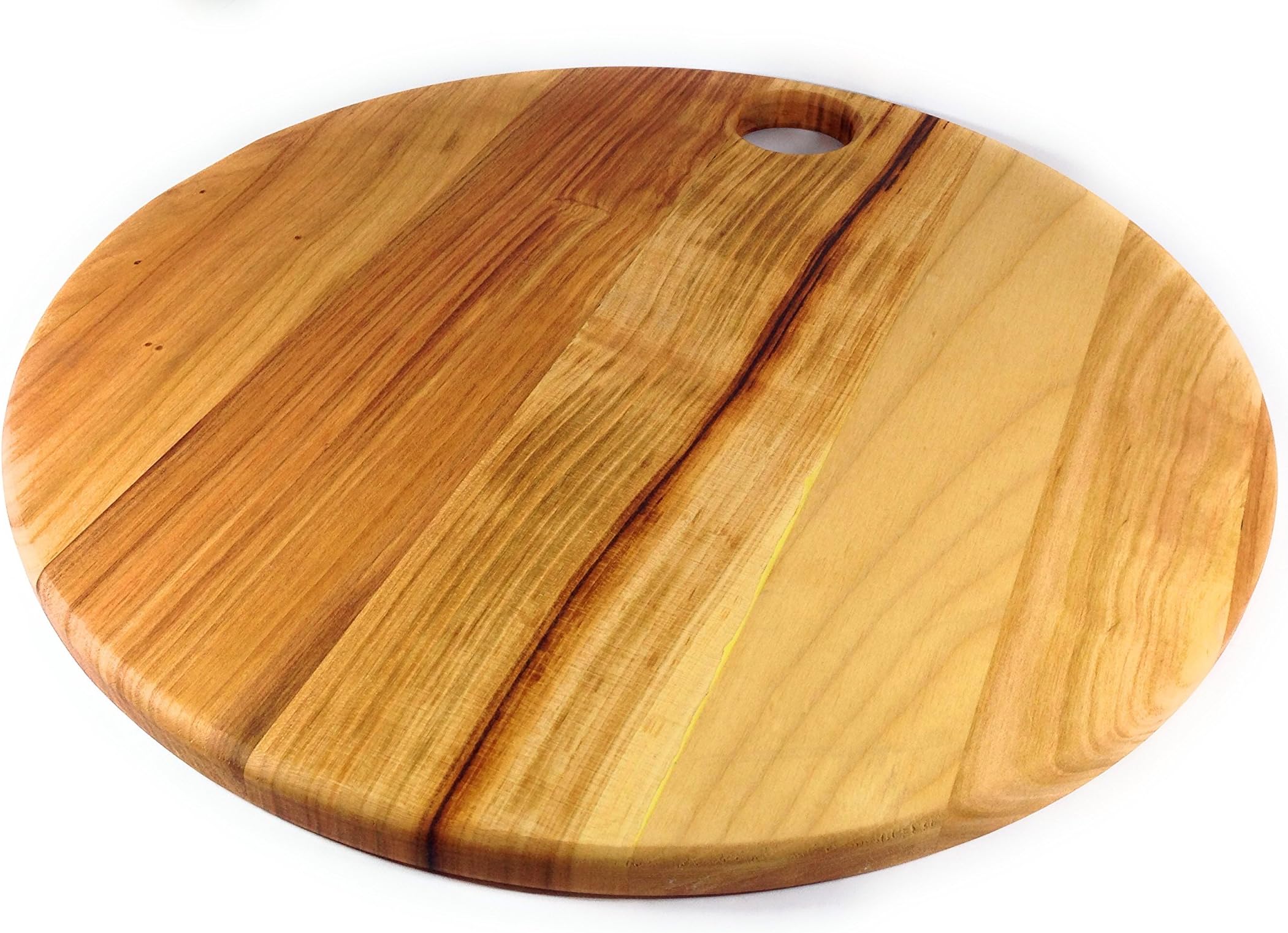 Prosharp® Grand GALET Natural Solid Wood Chopping Board/Pizza Board/Cheese Trays, Round - Ø Diameter: 42 cm (Cherry Hardwood)