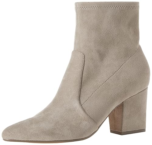 Amazon Essentials Women's Fitted Stretch Heel Boot, Dove Grey Microsuede, 12 Wide