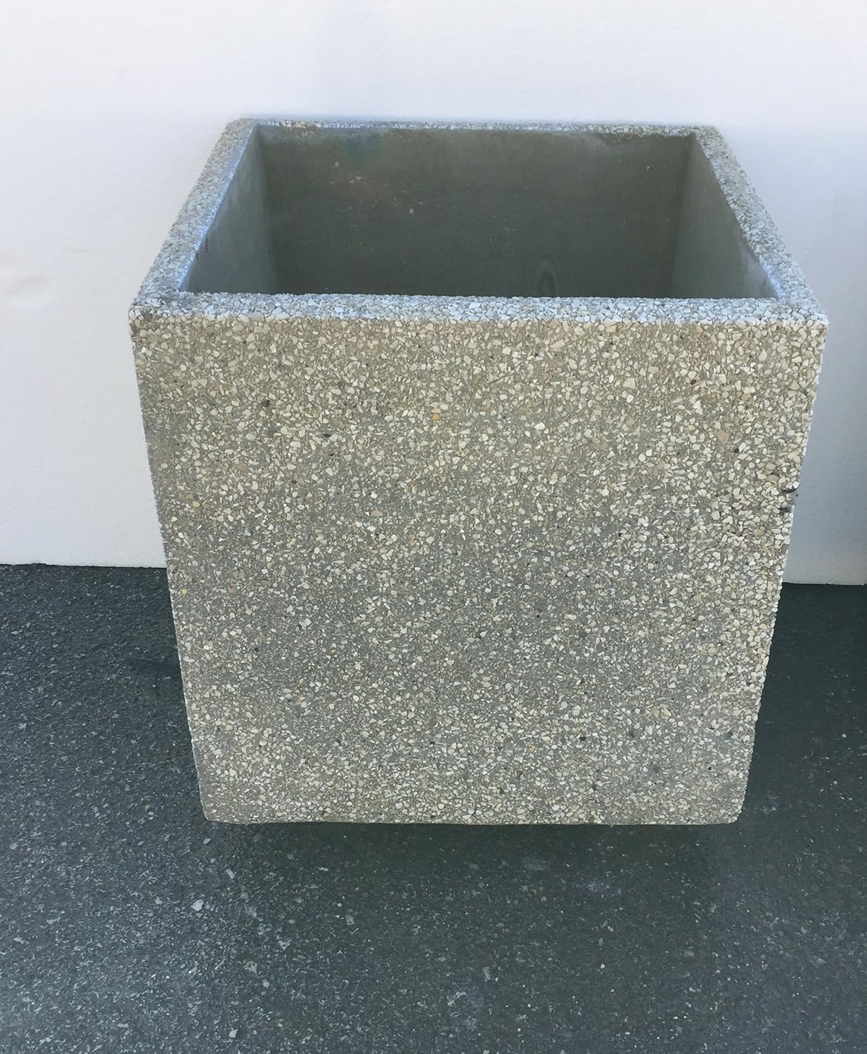 Vaso Quadrato Rigato In Cemento Cm 46x46x45h Arredogiardini It