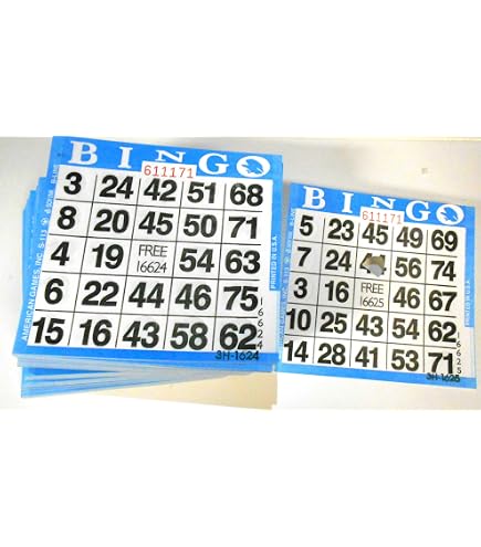 1 On Pushout/Punchout Bingo Paper Cards- Pack Of 250- Color Blue Border