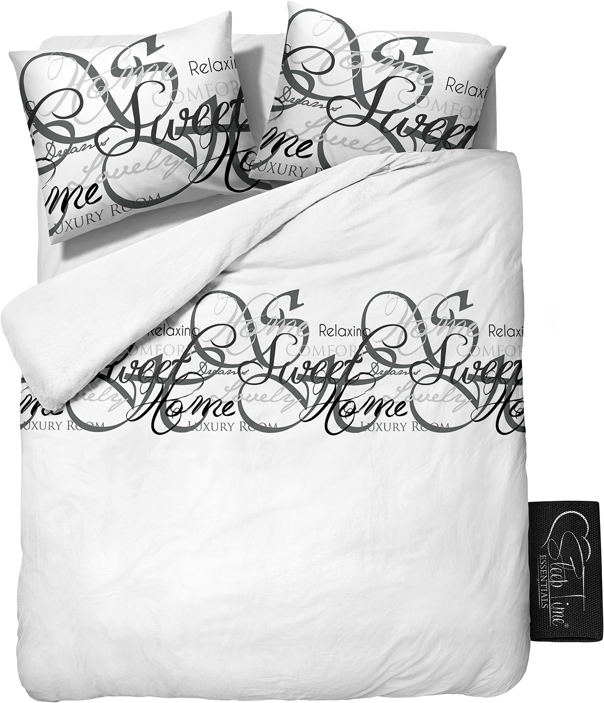 Sleeptime Duvet Cover Royal Luxury , Double, White + With 2 Pillowcase ''20 x''30