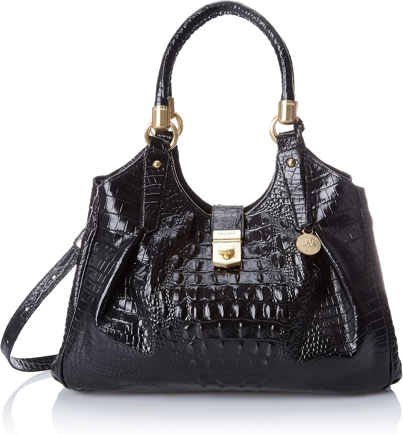 Brahmin Elisa Shoulder Bag, Black, One Size Handbags