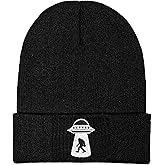 LLZTWOWD Bigfoot Beanie with Embroidery Sasquatch Beanie Hat for Men Women Big Foot Hats Gifts for Dad Knit Hat Warm Winter
