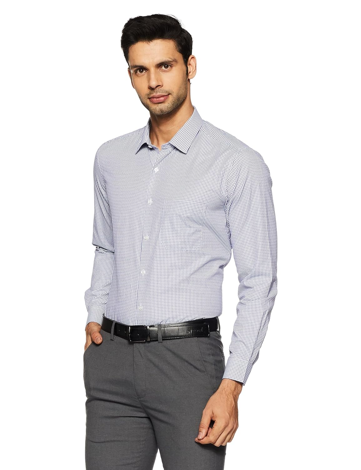 peter england men's plain regular fit cotton formal shirt