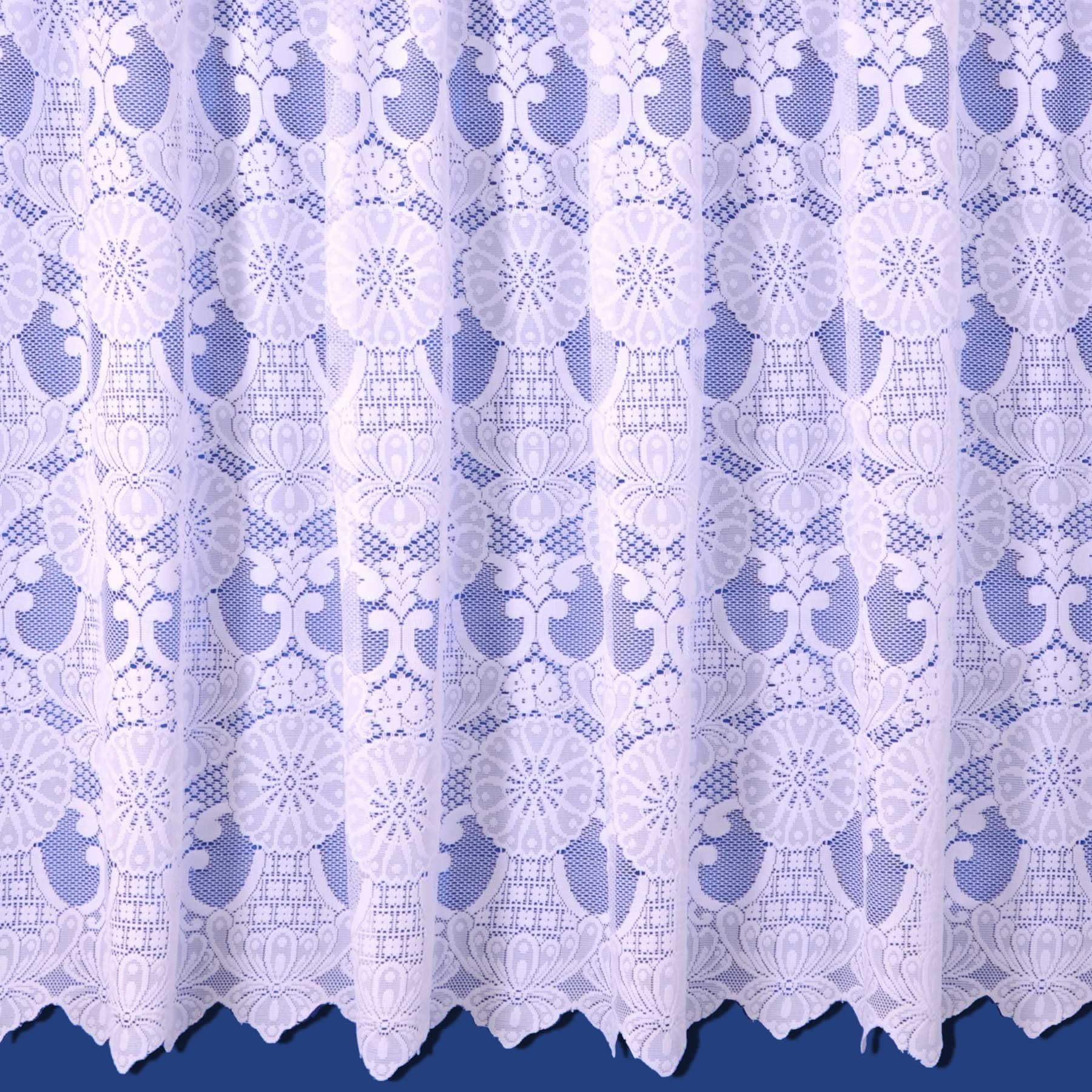 Savanna Heavyweight Jacquard Net Curtain In White - Sold By The Metre - 48" (121cm) Drop