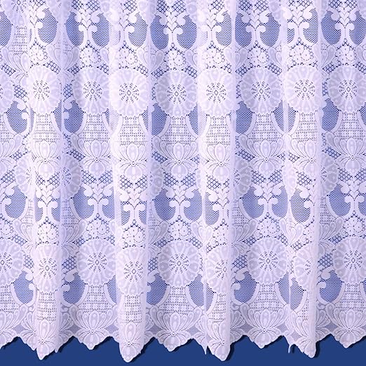 Savanna Heavyweight Jacquard Net Curtain In White - Sold By The Metre