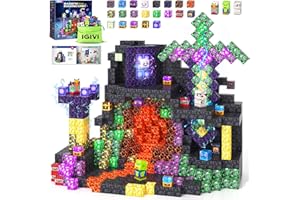 IGIVI Magnetic Blocks - Build Mine Magnet World, STEM Magnetic Building Blocks for Kids Ages 4-6 6-8 8-12, Building Toys Games for Boys Girls Ages 3+, Birthday Toys Gifts for Kids Toddlers