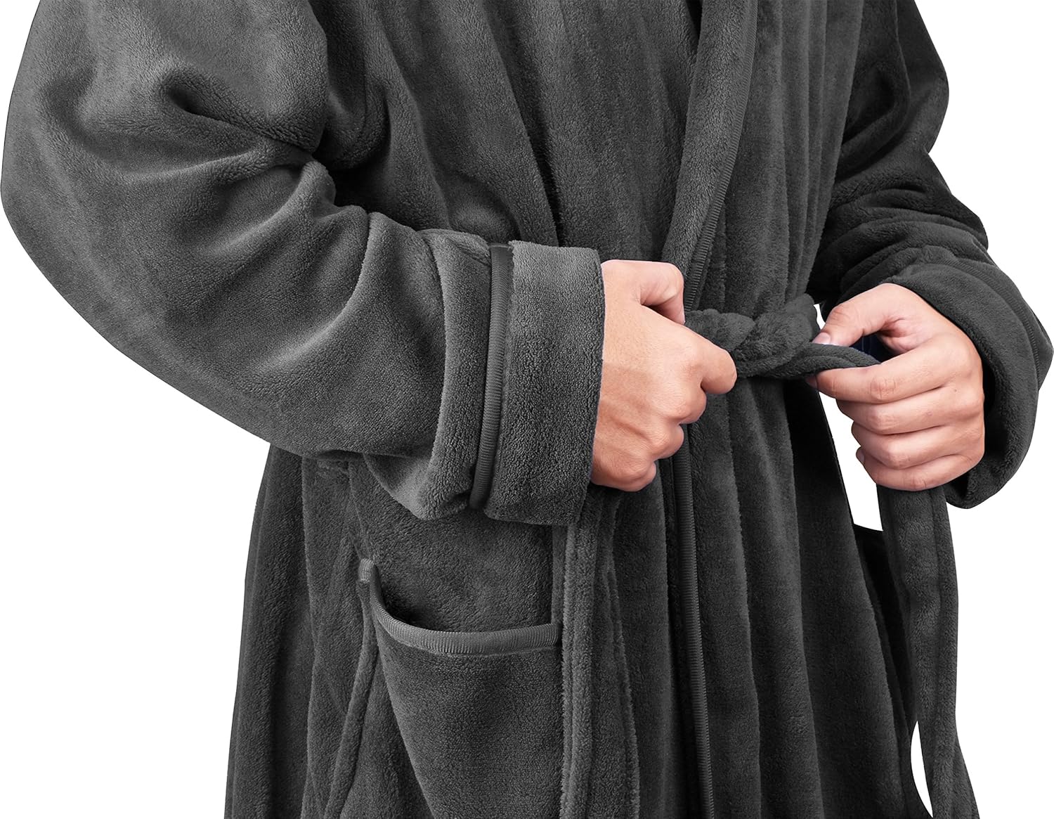 NY Threads Mens Hooded Robe - Plush Long Bathrobes for Men at  Men’s Clothing store