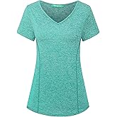 Kimmery V Neck T Shirts for Women Short Sleeve Workout Yoga Tops for Women