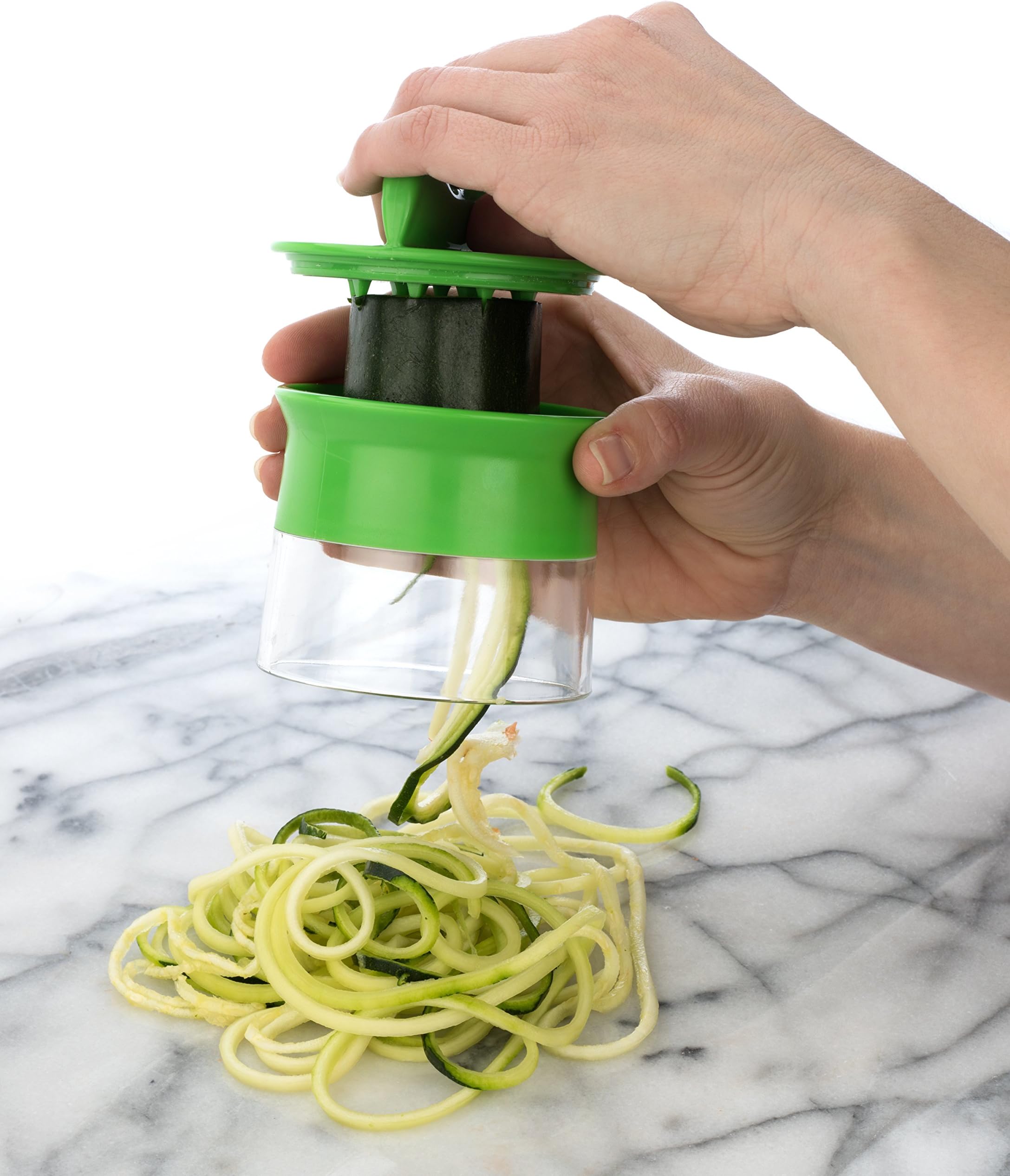 Fit Kitchen Hand Held Vegetable Spiralizer Plus with Ebook - Green