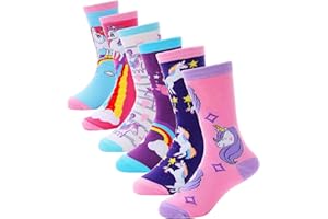 Anlisim Girls Socks Cute Animal Pattern Cartoon Novelty Fashion Soft Cotton Socks 6 Pairs