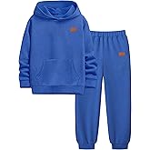 Boys Clothes Ribbed Solid Long Sleeve Hoodie Sweatshirt and Sweatpants 2Pcs Fall Winter Outfits for 6-14 Years