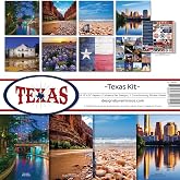 Reminisce Texas Scrapbook Collection Kit Paper Crafts, Multi Color Palette, 12x12 inches