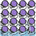 IP67 Waterproof LED Stage UV Par Light, ZonQoonz 6-in-1 RGBWA Outdoor Uplighting DMX Control Wash Light Strobe Effect DJ Light for Halloween Christmas Night Club Disco Club Church Wedding Bar-16 Packs