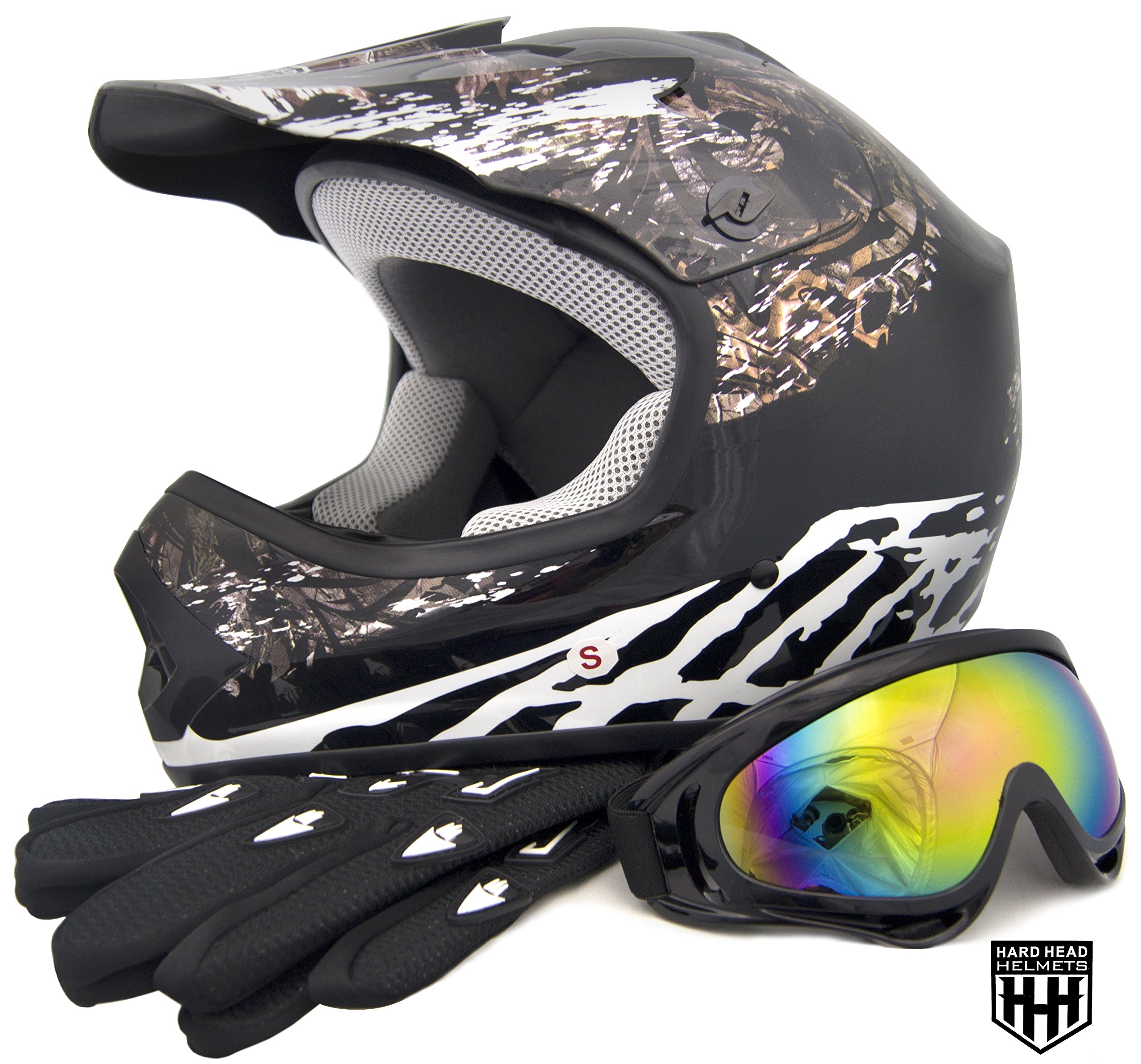 razor dirt bike helmet and gloves