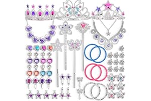 Princess Jewelry Dress up Accessories Toy Playset for Girls (50 pcs)