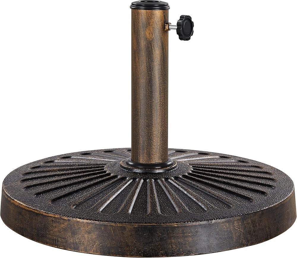 Yaheetech 14kg Patio Umbrella Stand Heavy Duty Garden Parasol Base Bronze