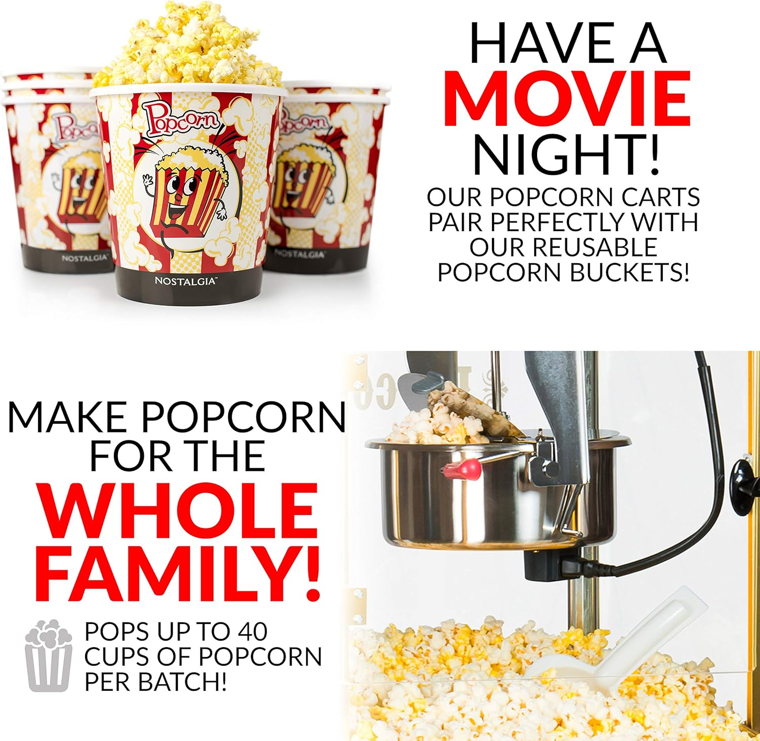Amazon.com: Nostalgia CCP610 palomitas de maíz profesionales ...