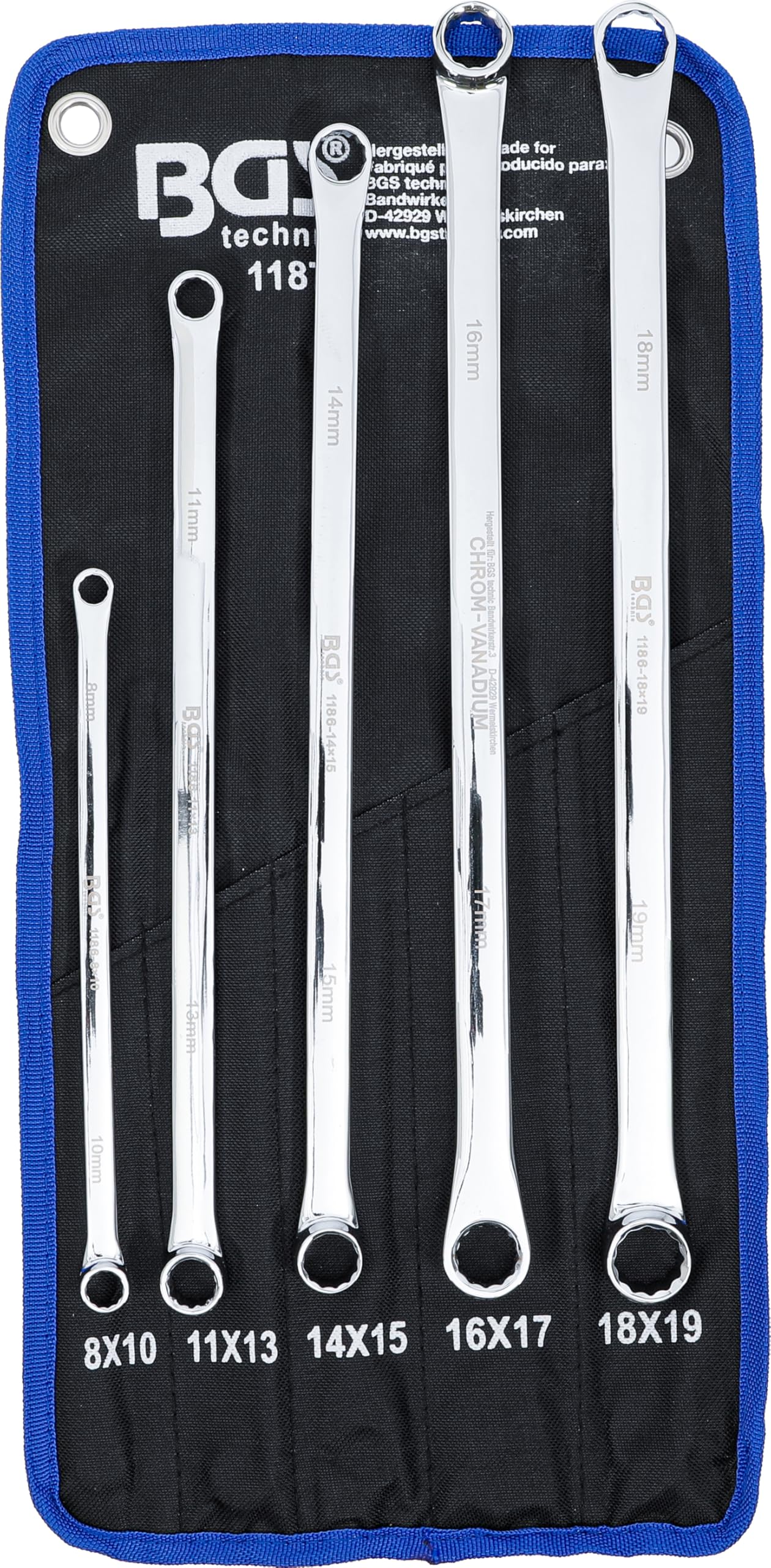 BGS 1187 | Double Ring Spanner Set | extra long | 8 - 19 mm | 5 pcs.