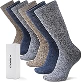 TRMOUX Mens Dress Socks Diabetic Socks for Men Colored Cotton Crew Thin Extra Wide Non-Binding Soft Breathable, 6-Pack