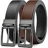 CHAOREN Reversible Mens Belt 1 Piece – Leather Belt Men for Dress Pants - Single Belt, 2 Colors