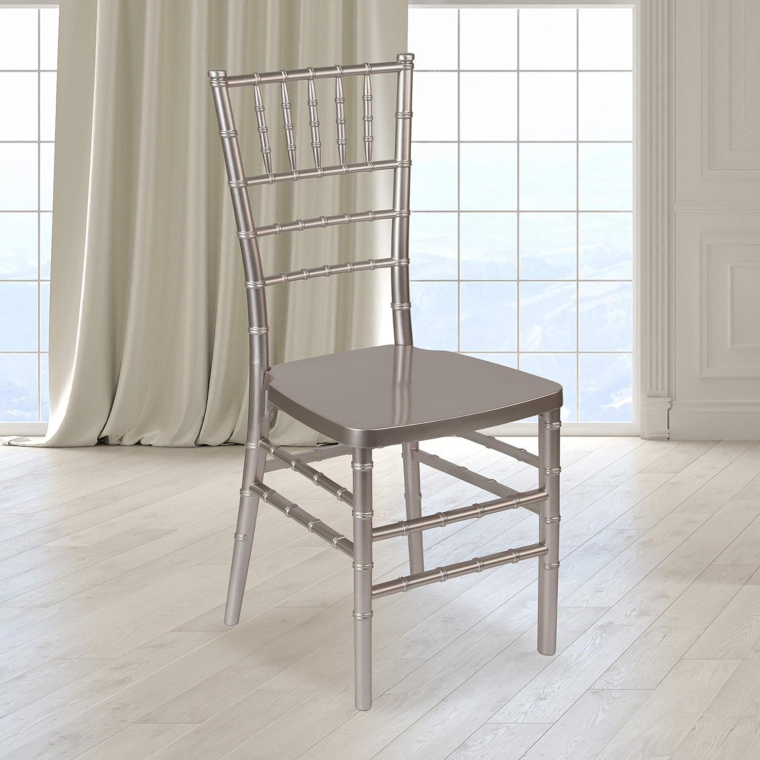 Flash Furniture HERCULES PREMIUM Series Pewter Resin Stacking Chiavari Chair - Chairs