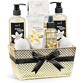 Bath and Body Gift Basket For Women and Men Warm Vanilla Bath &amp; Body Collection Includes Shower Gel, Bubble Bath, Body Lotion, Body Mist &amp; More &ndash; Mother's Day Gift for Mom
