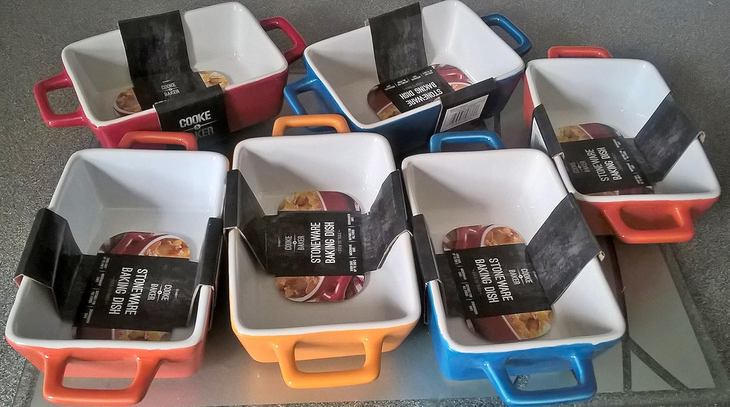 Set Of 4 Rectangular Bright-coloured Small Oven To Table Lasagne/ Pie/ Casserole/ Tapas/ Baking Dish (5x 10x 12cm) - Image 4