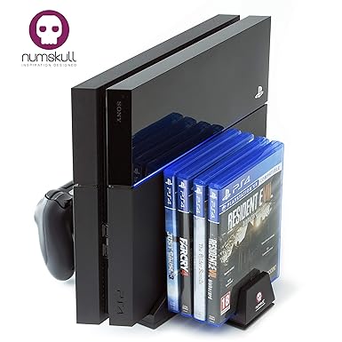 PS4 Standfuß (All in One) Controller aufladen Station, PS4 Kühlventilator & Spiel Halter für Playstation 4 Konsole