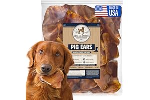 COASTAL CANINE Pig Ears for Dogs Made In USA | Pork Ear Dog Chews Long Lasting | Natural Pigs Ears Dog Treats for Aggressive Chewers | Great For Small & Large Dogs | No Rawhide, Additives or Preservatives (30 Count)