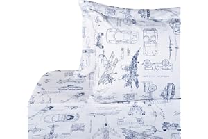 J-pinno Cars Tank Helicopter Aircraft Military Transport Vehicles Sheet Set Full for Kids Boy Children,100% Cotton, Flat Sheet + Fitted Sheet + Two Pillowcase Bedding Set Full