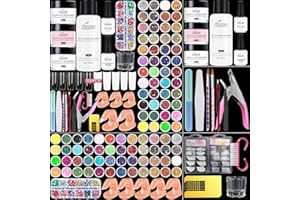 Cooserry 48 Colors Acrylic Nail Kit with Acrylic Monomer - Acrylic Powder and Liquid Set Professional Nail Acrylic Kit with Primer - Nail Starter Kit for Beginners Acrylic with Everything