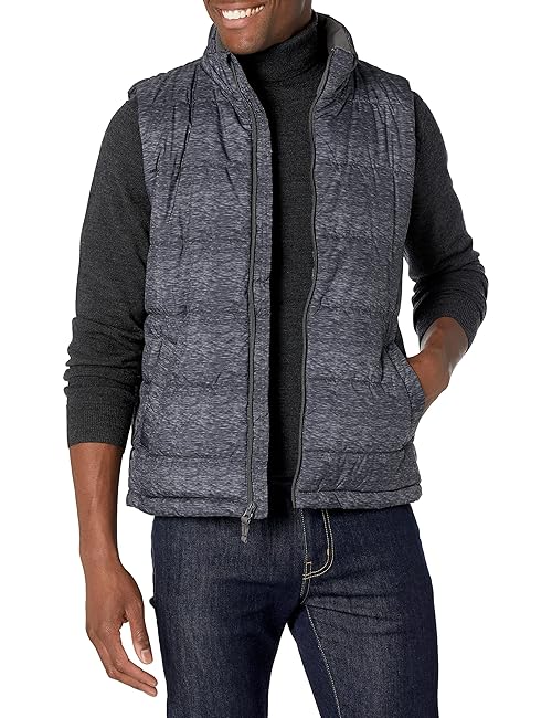 Amazon Essentials Men's Midweight Fleece-Lined Insulated Puffer Vest, Charcoal Heather, X-Large