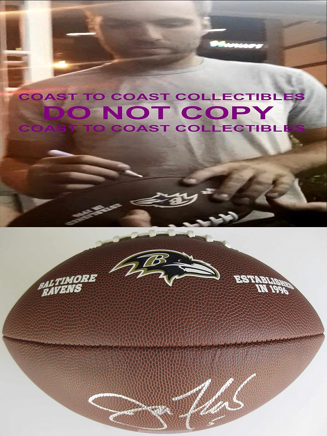 joe flacco signed football