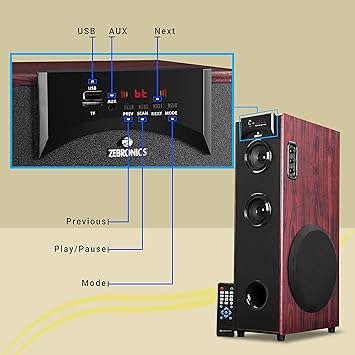 zebronics tower speaker rocker with bluetooth
