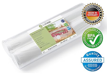 2 Vakuumrollen 30x600cm groß - Premium Qualität | Folienbeutel Vakuumbeutel für JEDES Folienschweißgerät/Vakuumiergerät, Brei