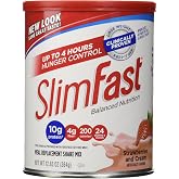 SlimFast Meal Replacement Powder, Original Strawberries &amp; Cream, Weight Loss Shake Mix, 10g of Protein, 14 Servings