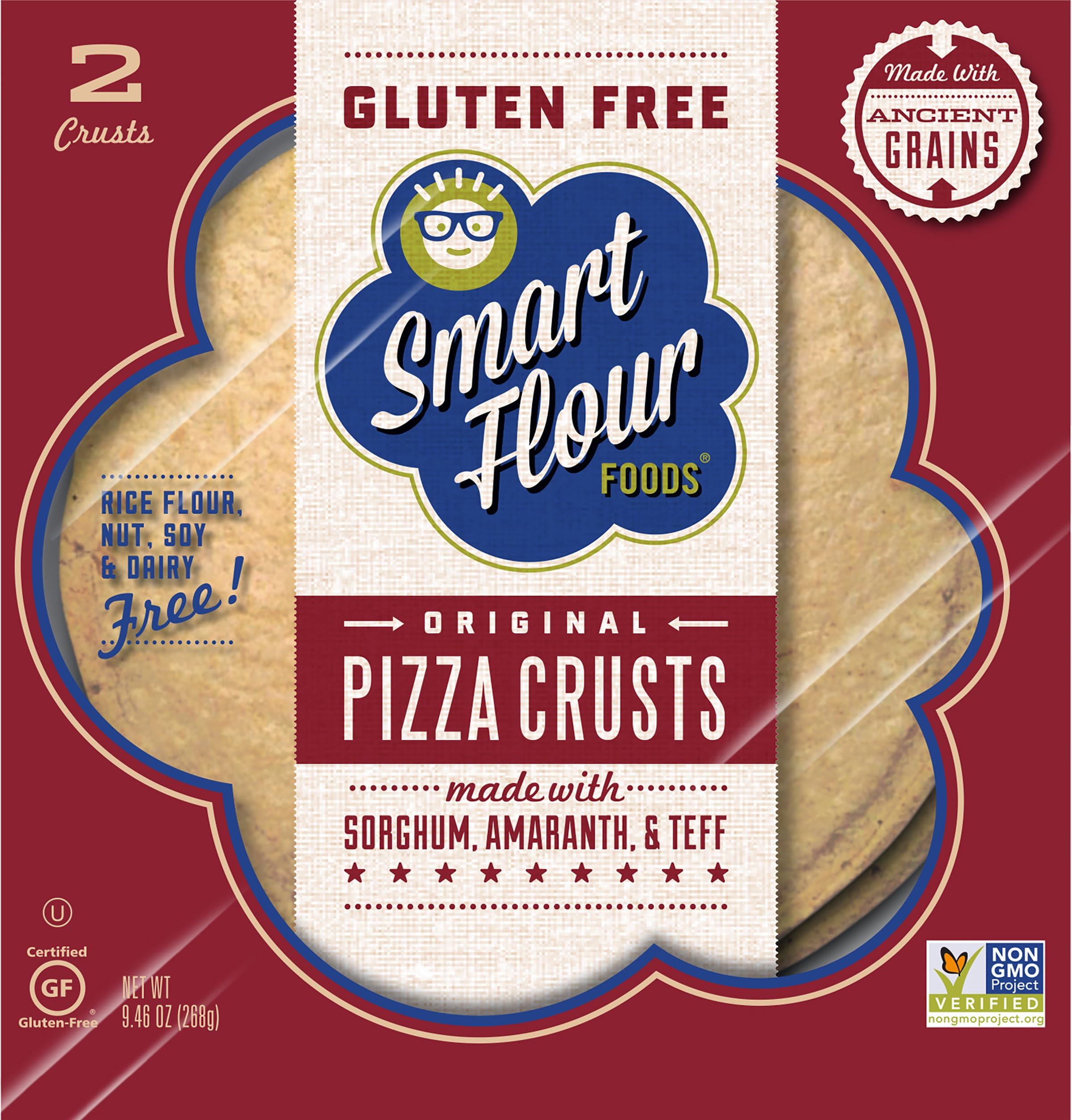 Smart Flour Foods; Ancient-Grain Pizza Crusts, 9.4 Ounce (Pack of 6)