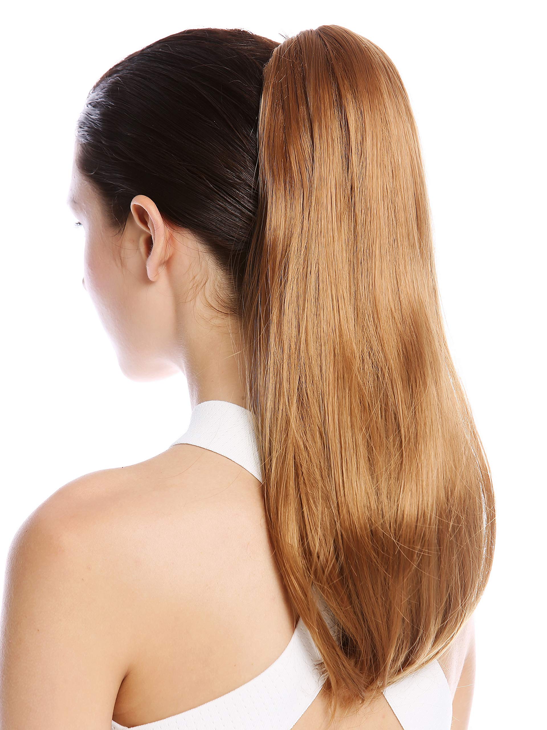 WIG ME UP - TZB-26A-V-27 Ponytail Hairpiece Extensions Claw Grip Clamp long smooth slightly waved strawberry blond 17inch