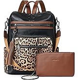 Shrrie Backpack Purse for Women Leather Backpack Fashion Designer Travel Backpack Convertible Shoulder Bag